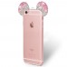 Samsung Galaxy J1 - Mickey 3D Bling Bling Crystal Ear with Removable Strap TPU Soft Protective Cover Case - Colorful